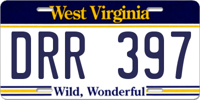 WV license plate DRR397