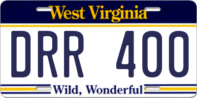 WV license plate DRR400