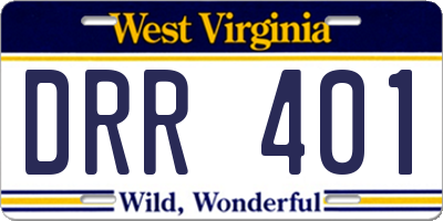 WV license plate DRR401