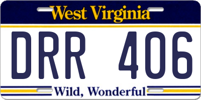 WV license plate DRR406