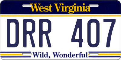 WV license plate DRR407