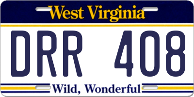 WV license plate DRR408