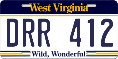 WV license plate DRR412