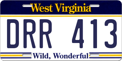 WV license plate DRR413