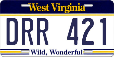 WV license plate DRR421