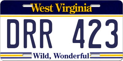 WV license plate DRR423