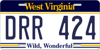 WV license plate DRR424