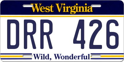 WV license plate DRR426