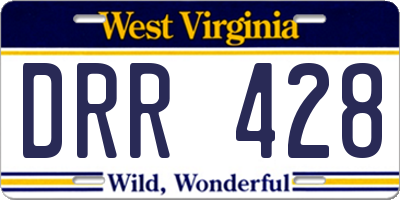WV license plate DRR428
