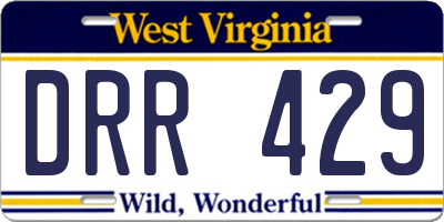 WV license plate DRR429