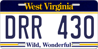 WV license plate DRR430
