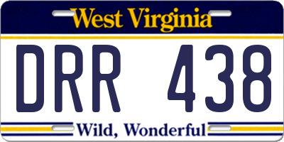 WV license plate DRR438