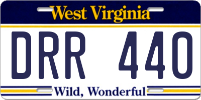 WV license plate DRR440
