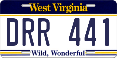 WV license plate DRR441