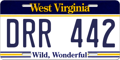 WV license plate DRR442
