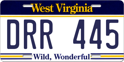 WV license plate DRR445