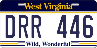 WV license plate DRR446