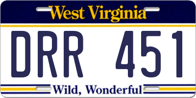 WV license plate DRR451