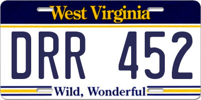WV license plate DRR452