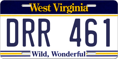 WV license plate DRR461