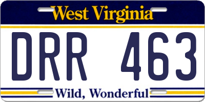 WV license plate DRR463
