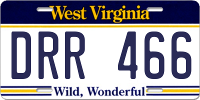 WV license plate DRR466