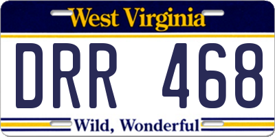 WV license plate DRR468