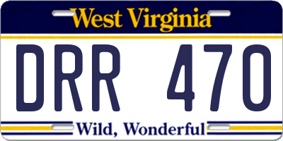 WV license plate DRR470