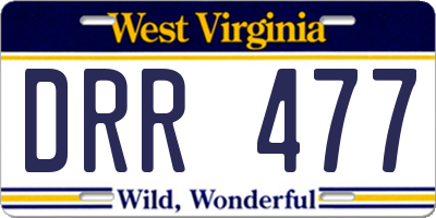 WV license plate DRR477