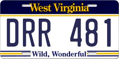 WV license plate DRR481