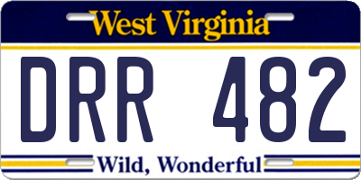 WV license plate DRR482