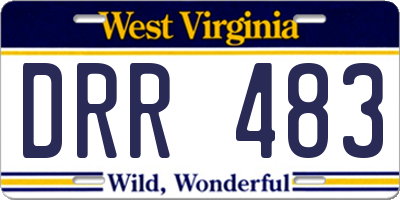WV license plate DRR483