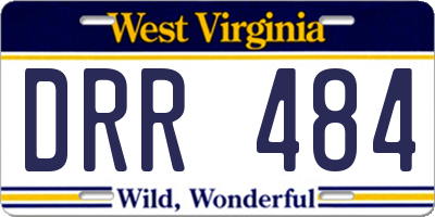 WV license plate DRR484