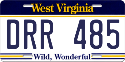 WV license plate DRR485