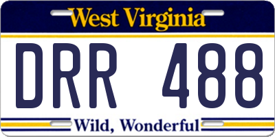 WV license plate DRR488