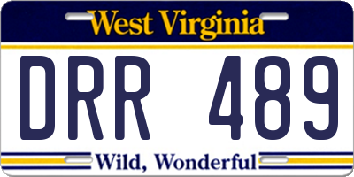 WV license plate DRR489