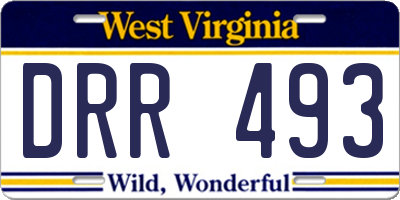 WV license plate DRR493