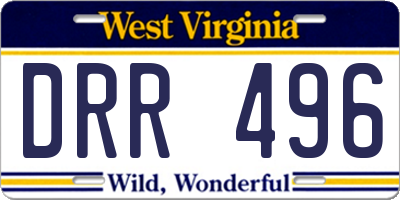 WV license plate DRR496