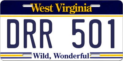 WV license plate DRR501