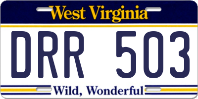 WV license plate DRR503