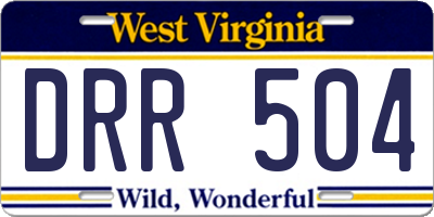 WV license plate DRR504