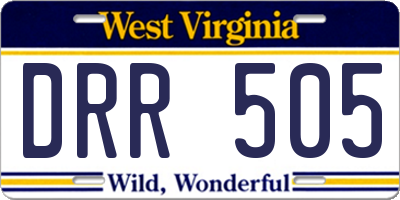 WV license plate DRR505