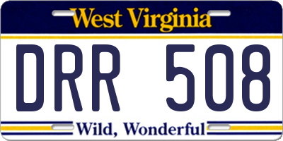 WV license plate DRR508