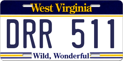 WV license plate DRR511