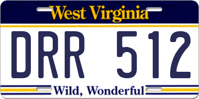 WV license plate DRR512