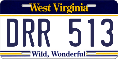 WV license plate DRR513