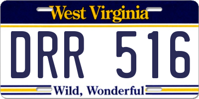 WV license plate DRR516