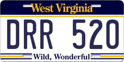 WV license plate DRR520
