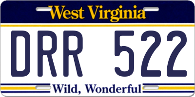 WV license plate DRR522