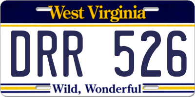 WV license plate DRR526